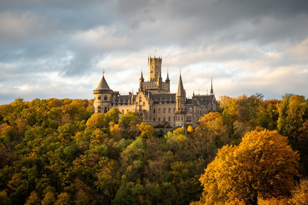 Marienburg Castle in autumn light (Photo by Zagatta via Wikipedia)